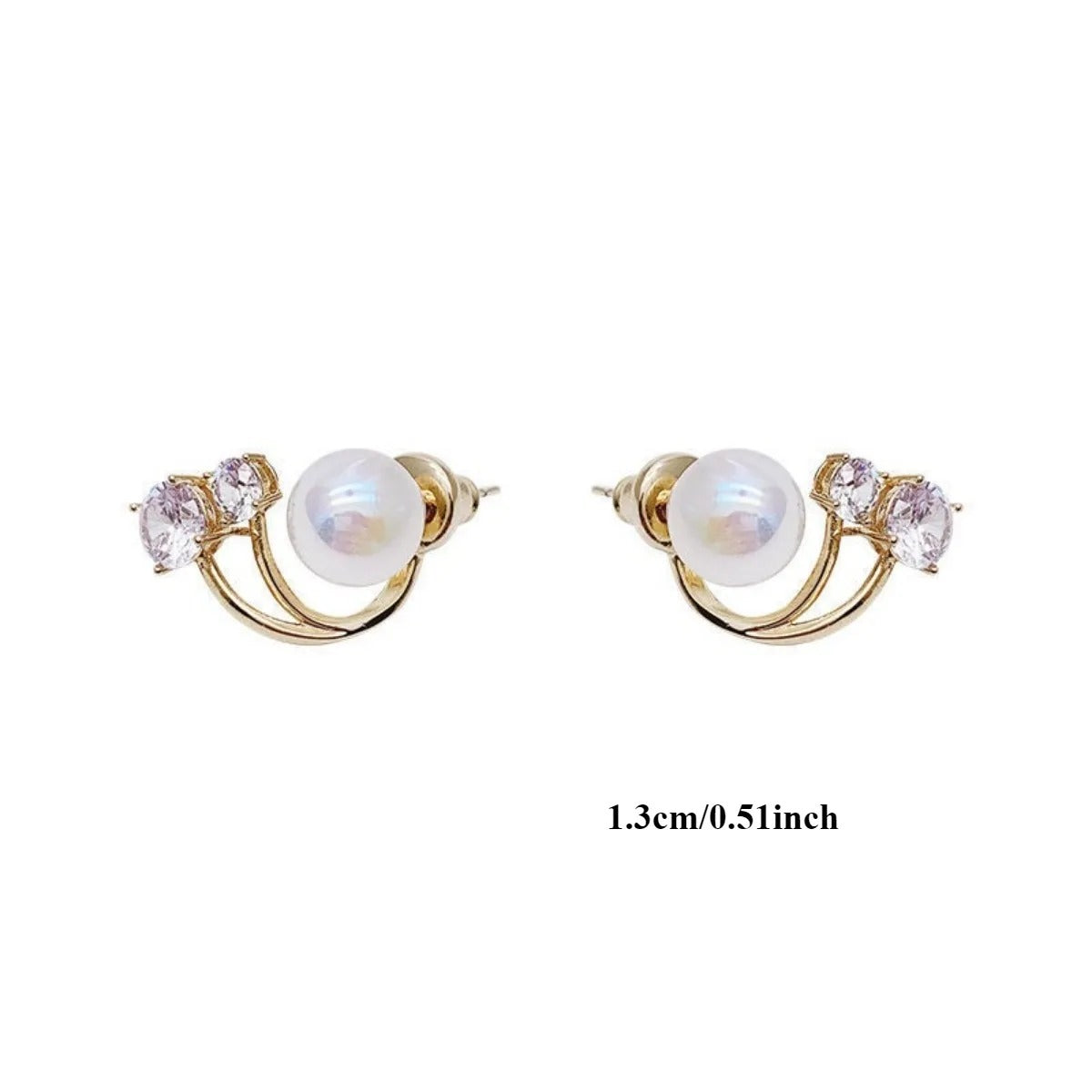 Aretes bañados en Oro con Perlas